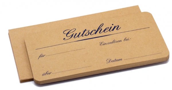 Geschenkgutscheine DIN lang, natur, quer 3-farbig